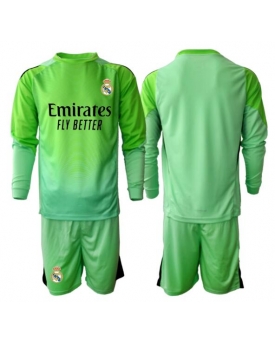 Billige Fotballdrakt Real Madrid Keeper Replika Bortedraktsett Barn 2025-26 Langermet (med bukser)